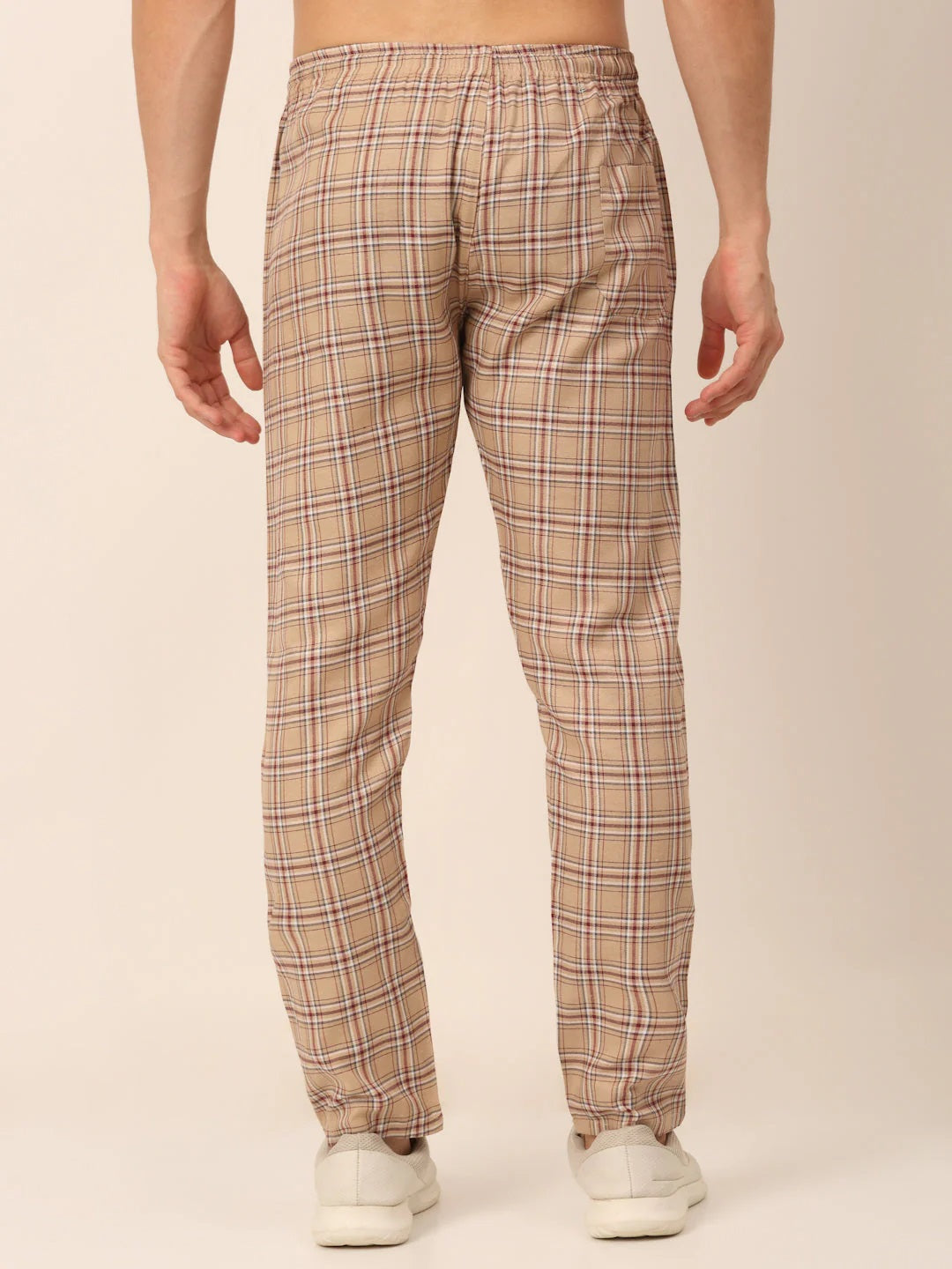 Men'S Checked Cotton Track Pants