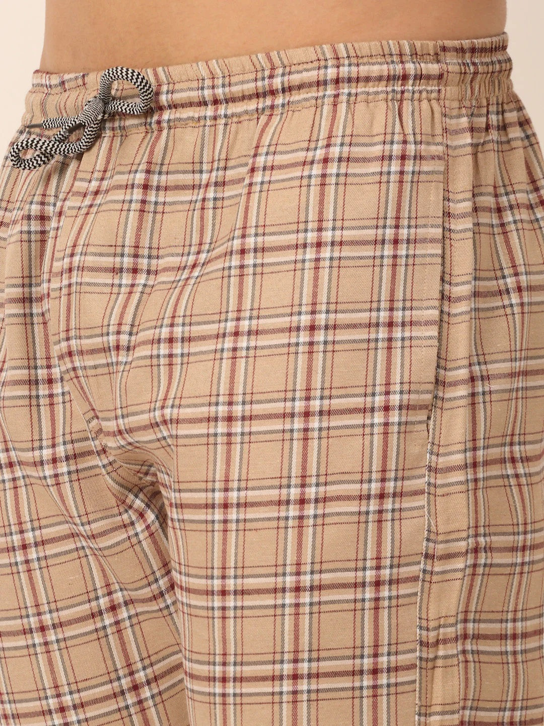 Men'S Checked Cotton Track Pants