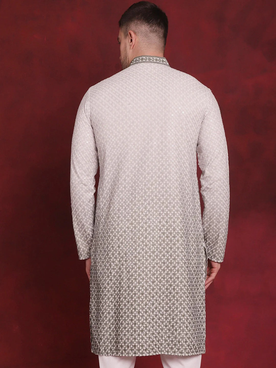 Men Sequins Embroidered Kurtas