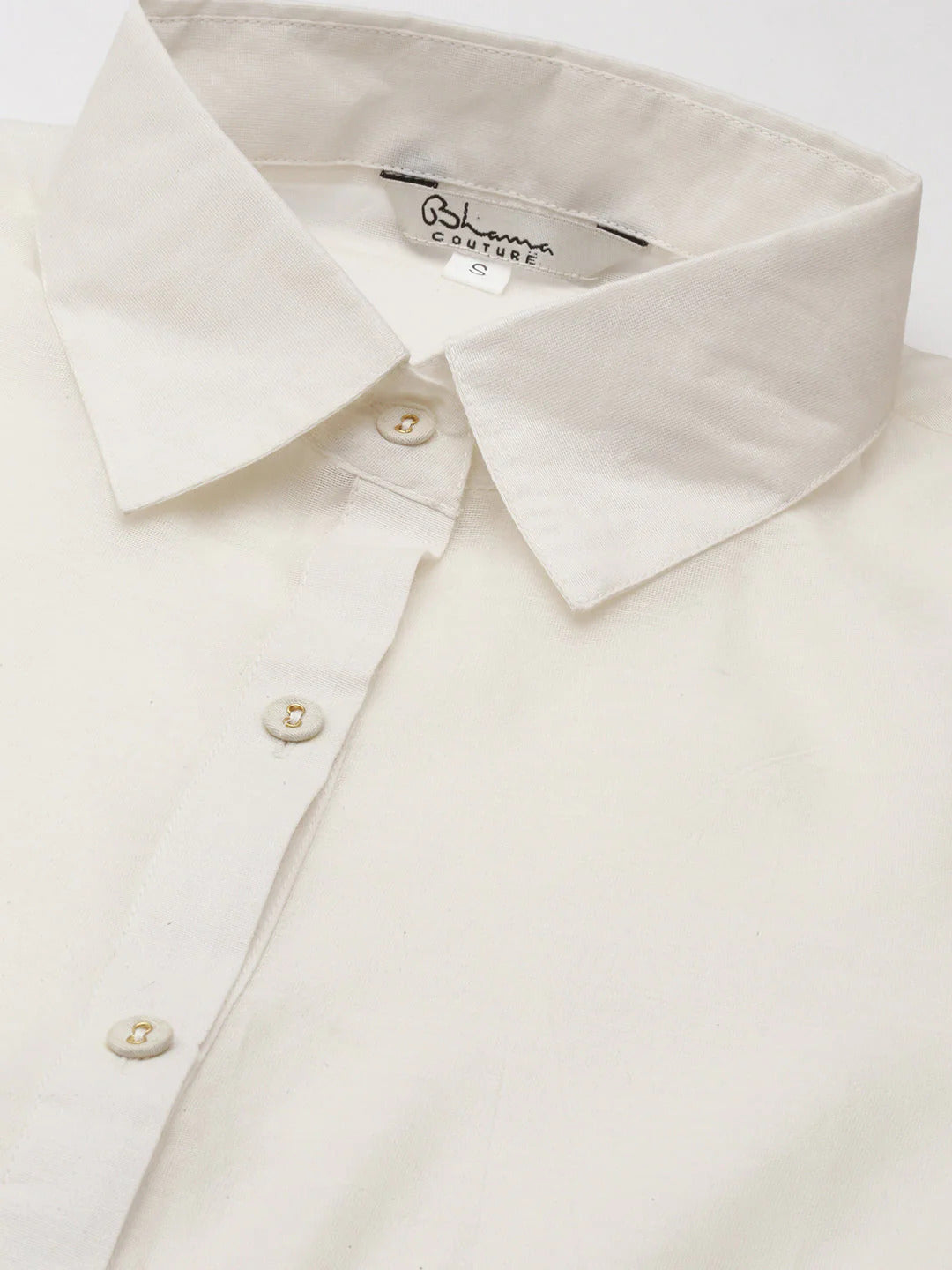 White & Red Floral Detail Ruffles Shirt Style Top