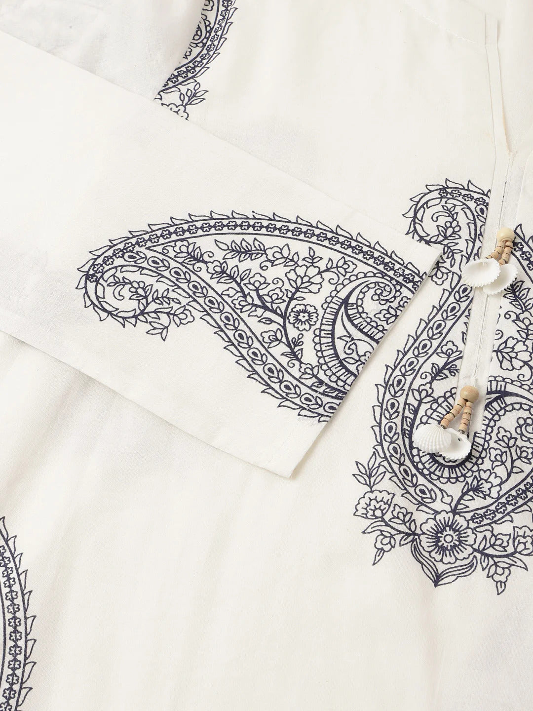 White Paisley Print Cotton Co-ord Set