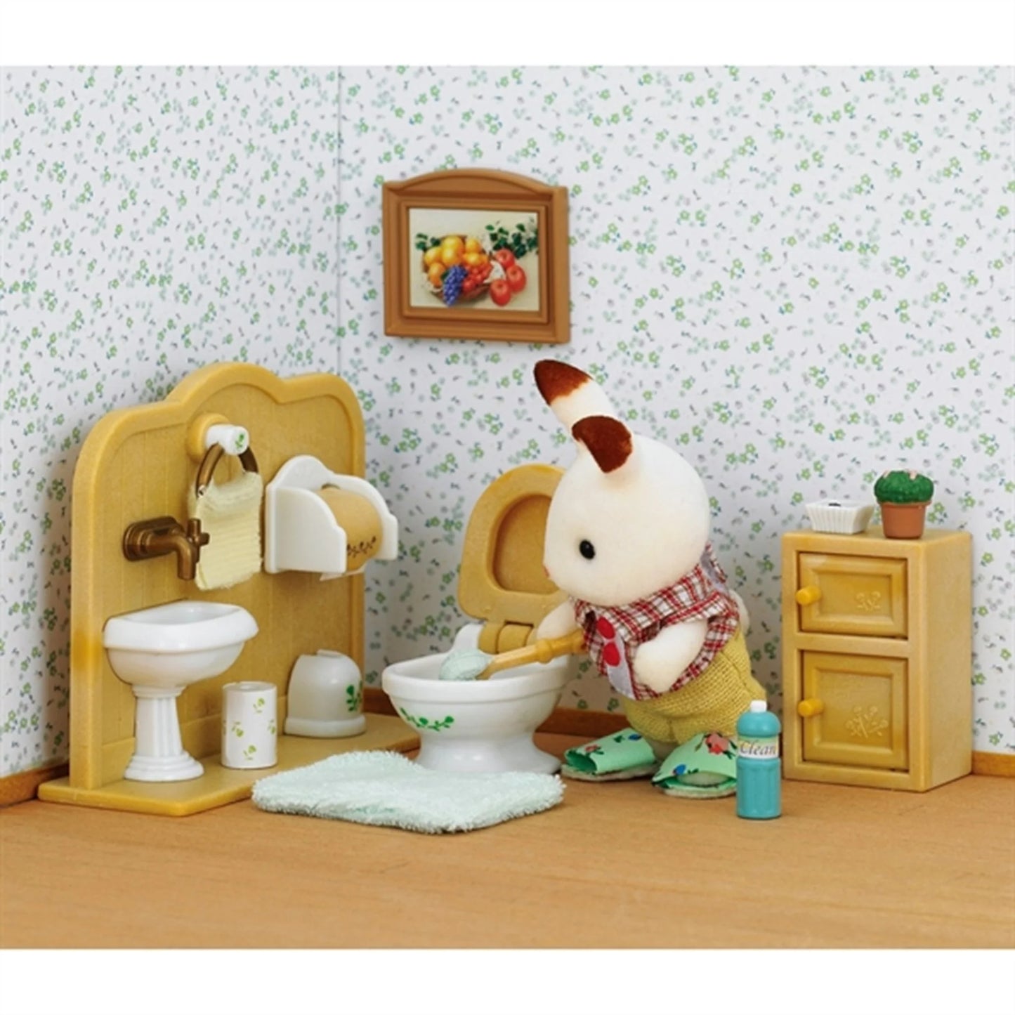 Sylvanian Families Chocolate Rabbit Brother Set (Washroom)