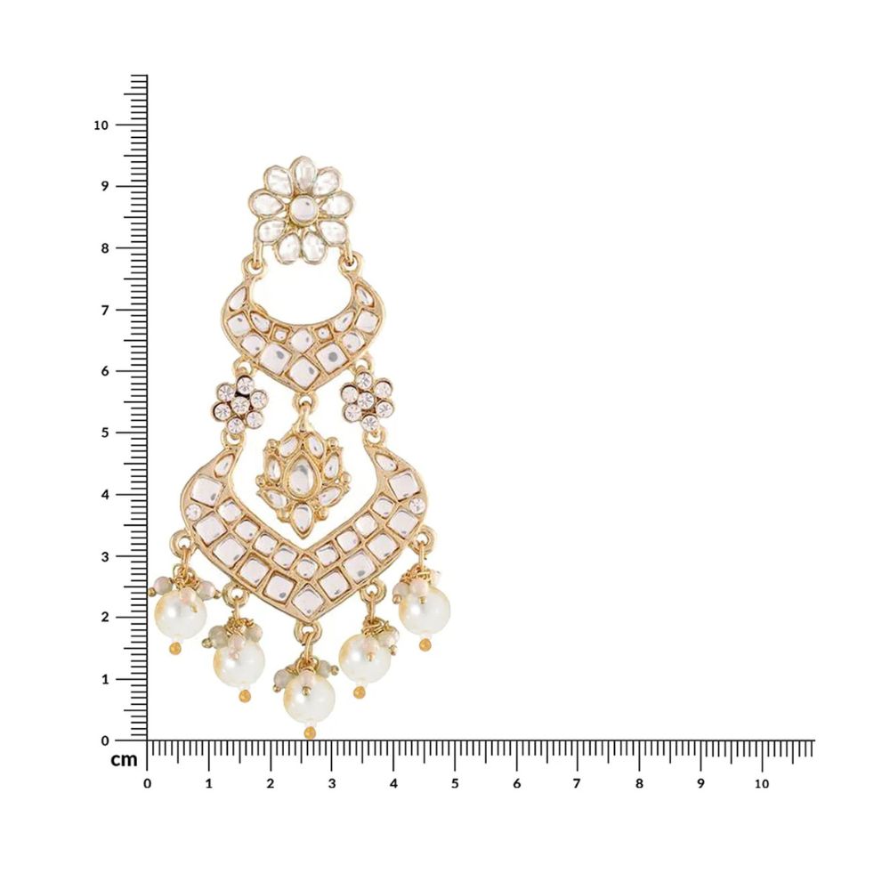 18K Alloy with Pearl Love Drop Earring for Women, White