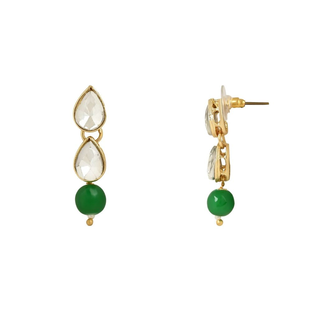 18K Gold Plated Traditional Kundan & Pearls Necklace Jewellery Set with Earrings for Women And Girls