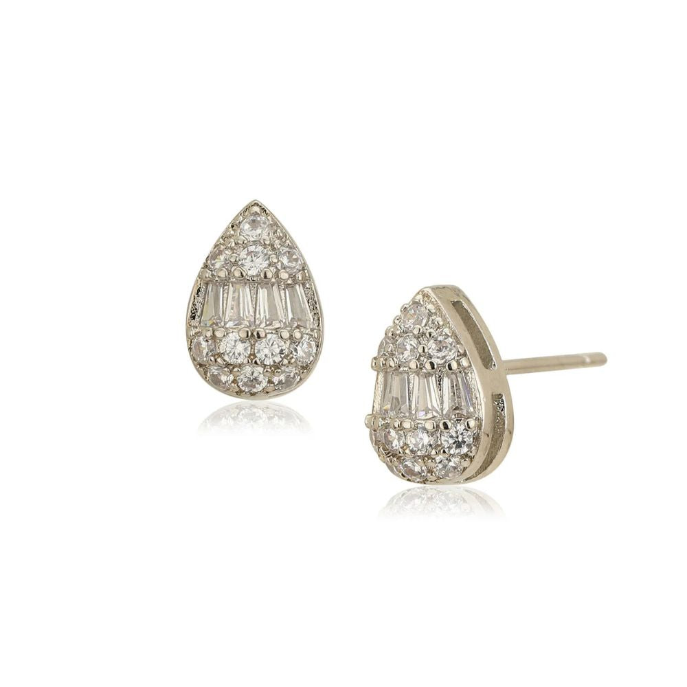 Gold Plated Blue Stone Oval Drop Earring For Women