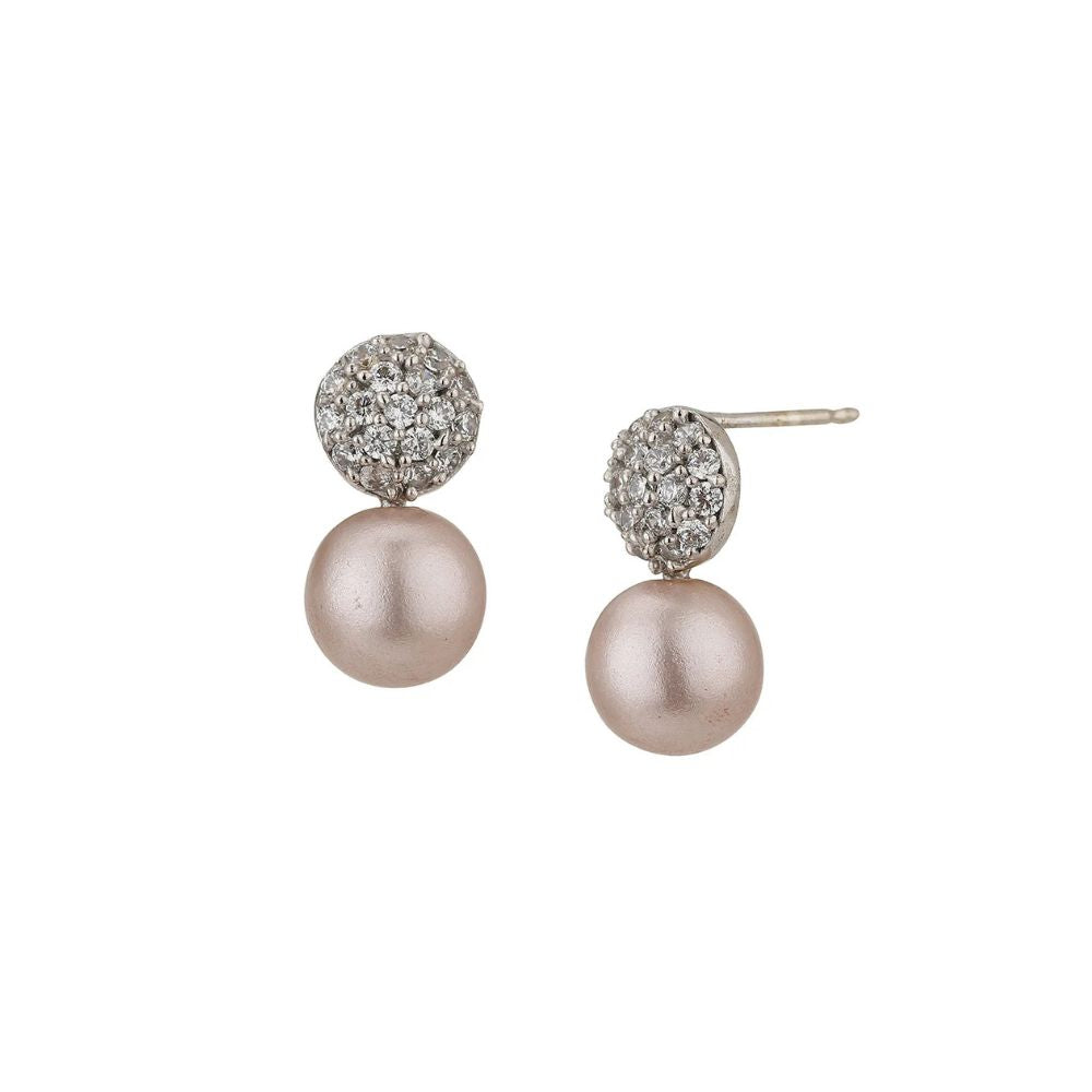 Gold Plated Enamel Contemporary Drop Earring With Dangling Stone