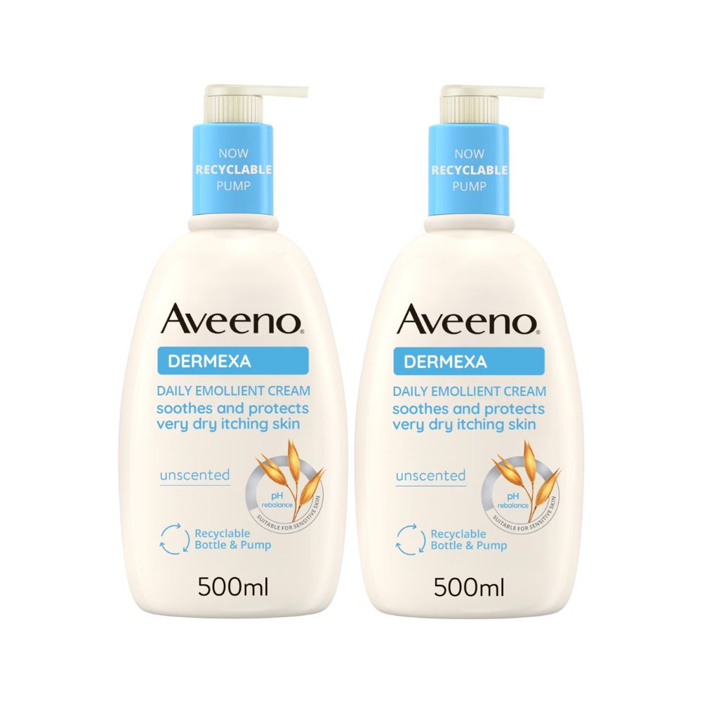 Aveeno Dermexa Cream Duo for Very Dry Itchy Skin 1L Mega Bundle