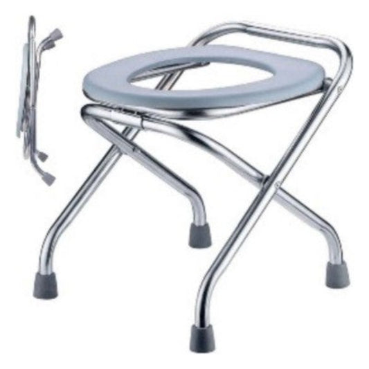 CAMPTREK PORTABLE TOILET  SEAT FOLDING COMMODE, 16.5" HIGH STAINLESS STEELCAMPING TOILETS